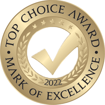 logo for Top Choice Award, awarded to Canadian Immigration Group in 2022 for being voted the top Immigration Law Services in Edmonton