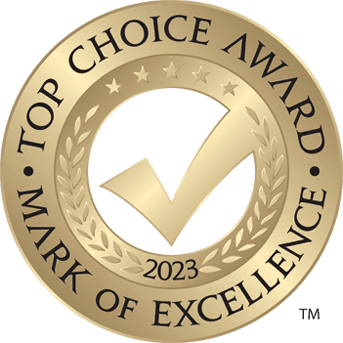 logo for Top Choice Award, awarded to Canadian Immigration Group in 2023 for being voted the top Immigration Law Services in Edmonton