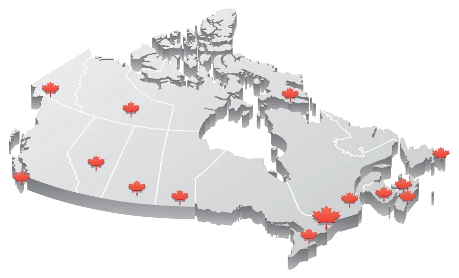 map illustration of the Canadian Provinces